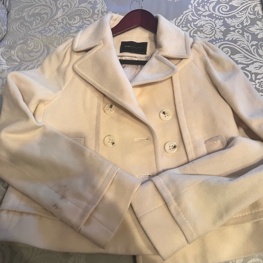 Cream Double-Breasted Women's Coat